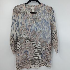 CHICO'S Roll Tab Top